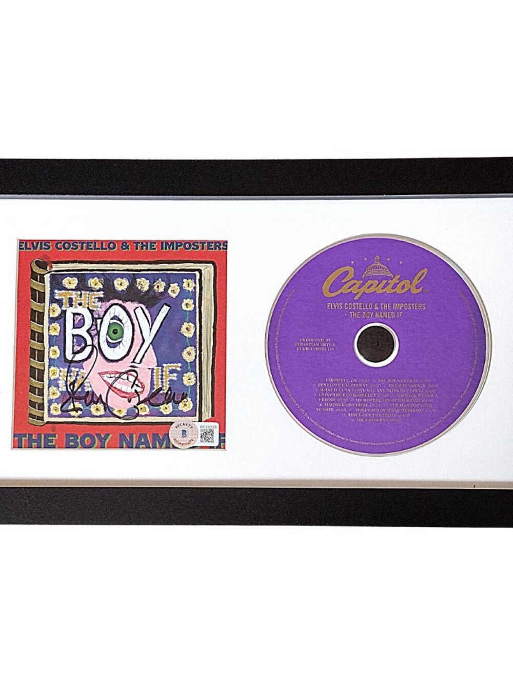 Elvis Costello Signed Boy Named If Framed CD Booklet BAS